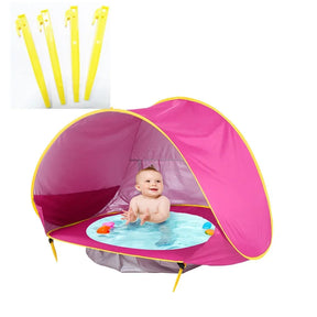Tenda de Praia para Bebê com Proteção Solar UPF 50+ – Mini Piscina, À Prova d’Água, Ideal para Praia, Camping e Áreas Externas