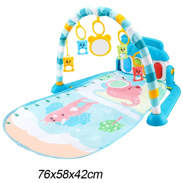 Tapete Ginásio Musical para Bebê – Baby Fitness Play Gym com Piano, Arco de Brinquedos e Atividades Educativas 0–36 Meses
