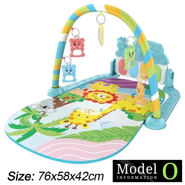 Tapete Ginásio Musical para Bebê – Baby Fitness Play Gym com Piano, Arco de Brinquedos e Atividades Educativas 0–36 Meses