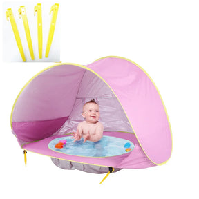 Tenda de Praia para Bebê com Proteção Solar UPF 50+ – Mini Piscina, À Prova d’Água, Ideal para Praia, Camping e Áreas Externas