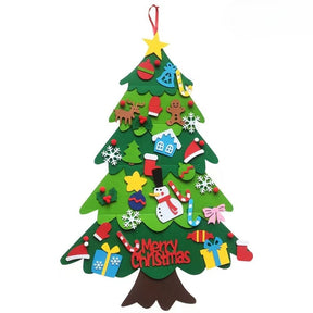 Árvore de Natal em Feltro Infantil DIY com Enfeites – Decoração Natalina 2025, Brinquedo Educativo e Presente Criativo