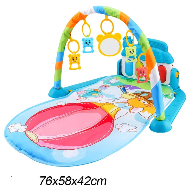 Tapete Ginásio Musical para Bebê – Baby Fitness Play Gym com Piano, Arco de Brinquedos e Atividades Educativas 0–36 Meses