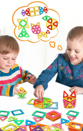 Blocos de Montar Magnéticos Médios – Brinquedo Educativo STEM, Construção Criativa e Aprendizado Infantil