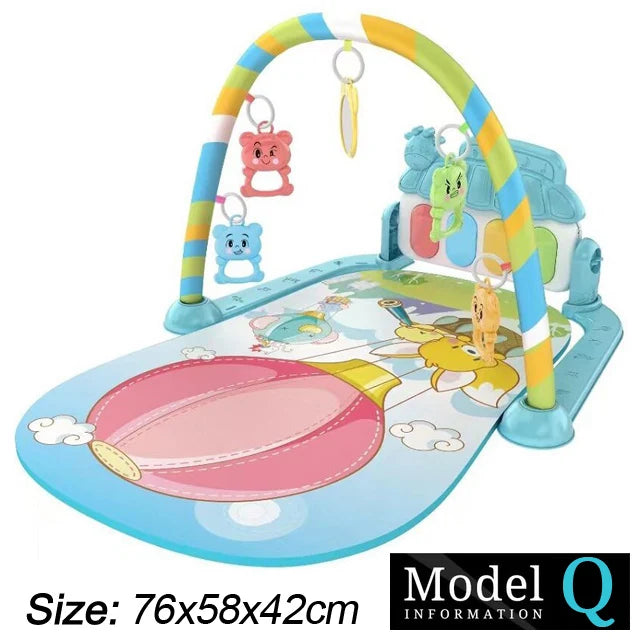 Tapete Ginásio Musical para Bebê – Baby Fitness Play Gym com Piano, Arco de Brinquedos e Atividades Educativas 0–36 Meses