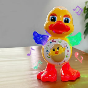 Pato Dançante Elétrico Infantil – Brinquedo Musical com Luzes, Olhos Piscando e Movimento Divertido