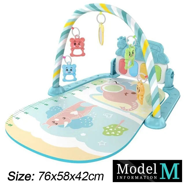 Tapete Ginásio Musical para Bebê – Baby Fitness Play Gym com Piano, Arco de Brinquedos e Atividades Educativas 0–36 Meses