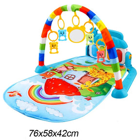 Tapete Ginásio Musical para Bebê – Baby Fitness Play Gym com Piano, Arco de Brinquedos e Atividades Educativas 0–36 Meses