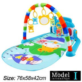 Tapete Ginásio Musical para Bebê – Baby Fitness Play Gym com Piano, Arco de Brinquedos e Atividades Educativas 0–36 Meses