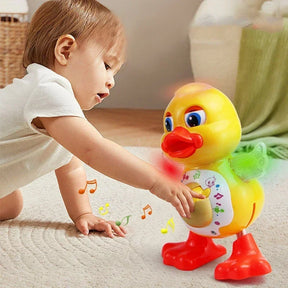 Pato Dançante Elétrico Infantil – Brinquedo Musical com Luzes, Olhos Piscando e Movimento Divertido