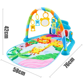 Tapete Ginásio Musical para Bebê – Baby Fitness Play Gym com Piano, Arco de Brinquedos e Atividades Educativas 0–36 Meses