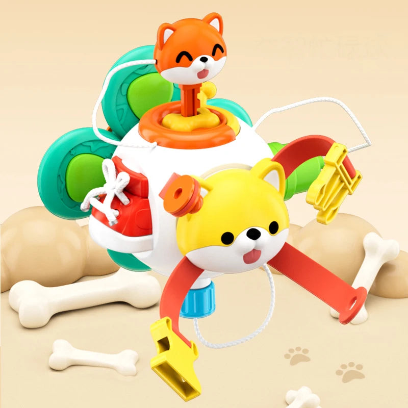 Brinquedo Montessori Busy Cube – Cubo Sensorial Educativo para Bebês, Atividade de Viagem e Desenvolvimento Motor Fino