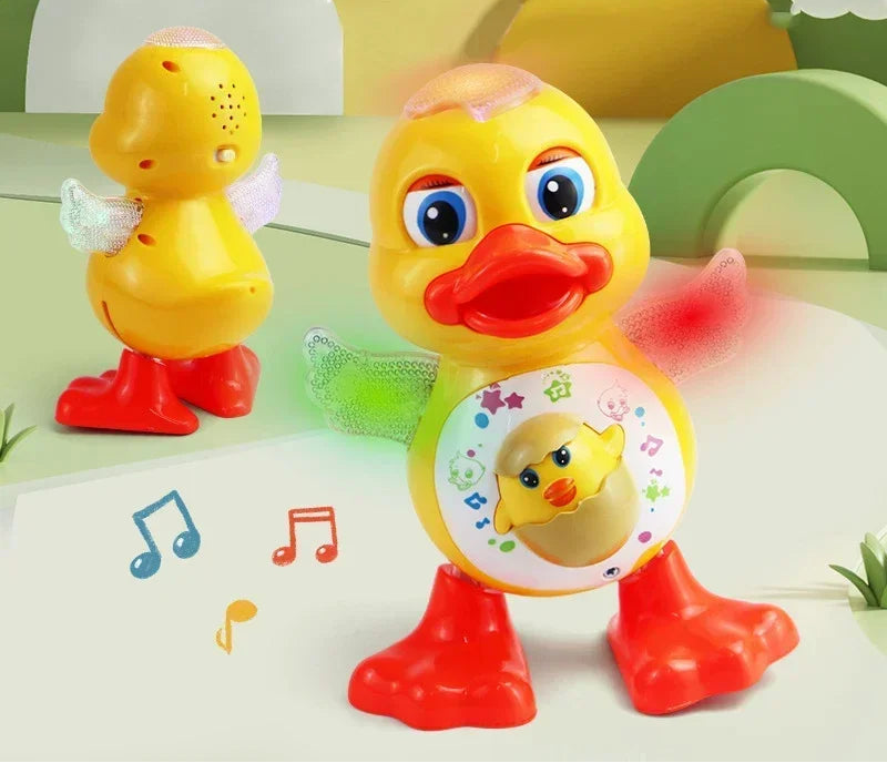 Pato Dançante Elétrico Infantil – Brinquedo Musical com Luzes, Olhos Piscando e Movimento Divertido