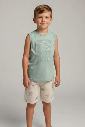 Conjunto Infantil Alakazoo Tropical – Camiseta e Bermuda Masculina Leve, Confortável e Estilosa