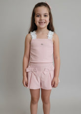 Conjunto Infantil Gabriela Aquarela – Blusa e Short Feminino Delicado, Confortável e Estiloso