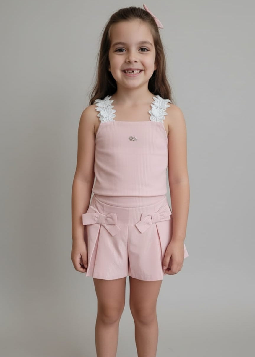 Conjunto Infantil Gabriela Aquarela – Blusa e Short Feminino Delicado, Confortável e Estiloso