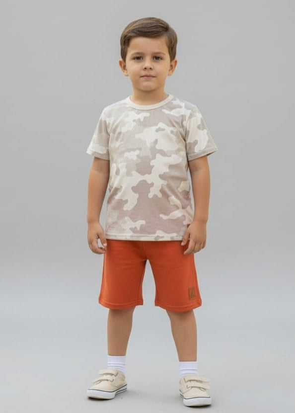 Conjunto Infantil Alakazoo – Blusa e Bermuda Masculina Confortável para o Dia a Dia