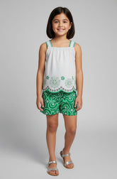 Conjunto Infantil Nanai – Blusa e Short com Bordado, Look Feminino Delicado e Confortável
