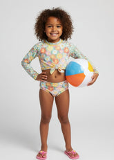 Biquíni Cropped UV 50 Flores