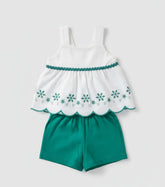 Conjunto Infantil Alakazoo Verde Glimmer – Blusa e Short Feminino Confortável, Moderno e Brilhante