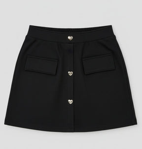 Conjunto Infantil KYLY Preto e Prata – Blusa e Saia Feminina Moderna, Confortável e Estilosa