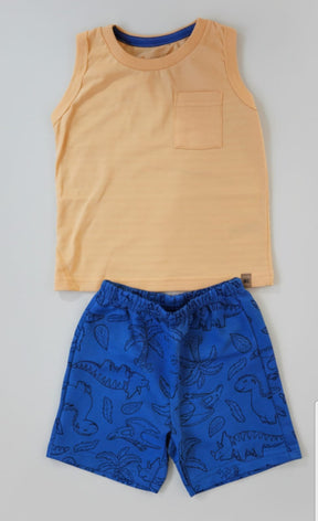 Conjunto Infantil Alakazoo Dinossauro – Regata e Bermuda Masculina Confortável e Divertida