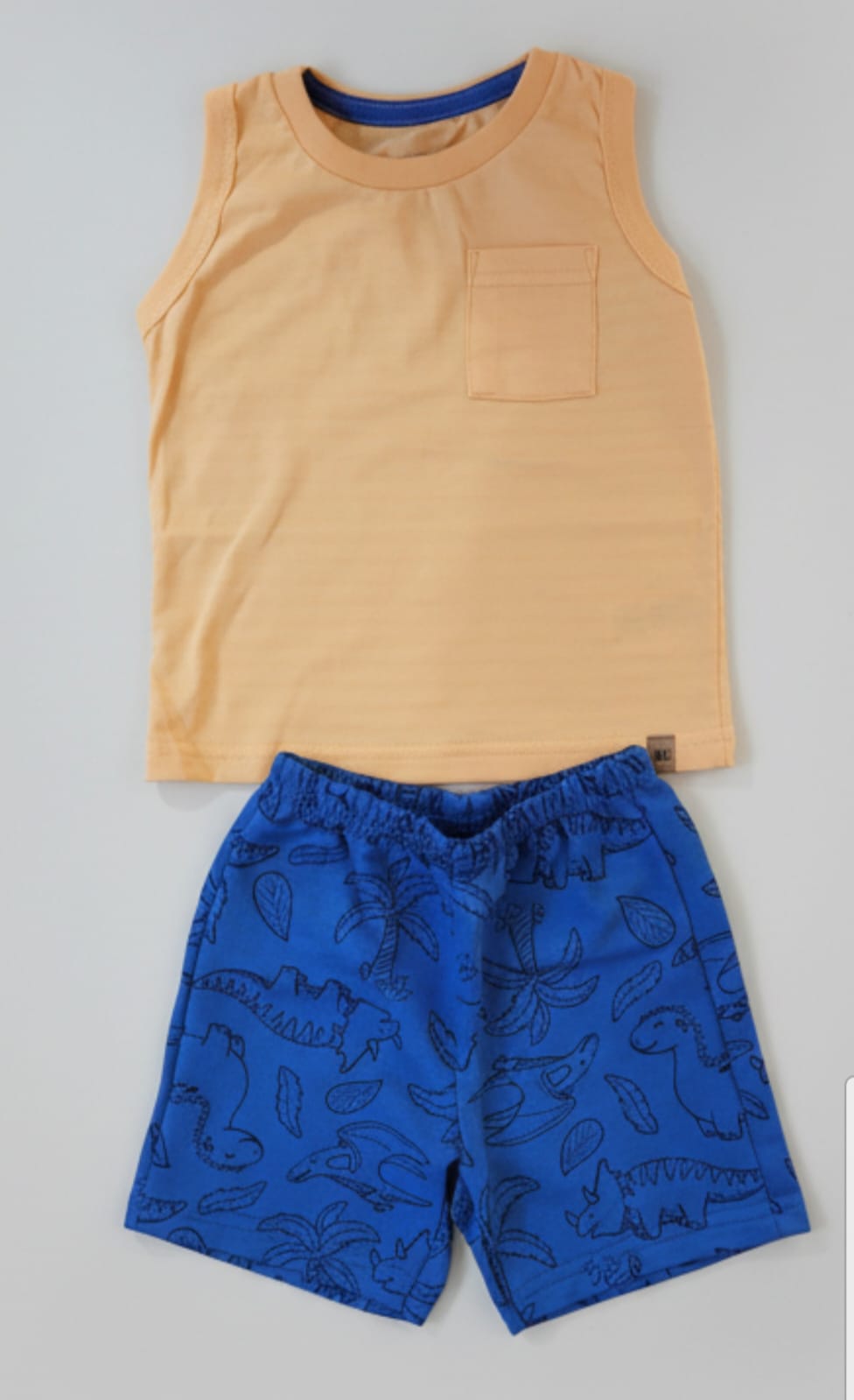 Conjunto Infantil Alakazoo Dinossauro – Regata e Bermuda Masculina Confortável e Divertida