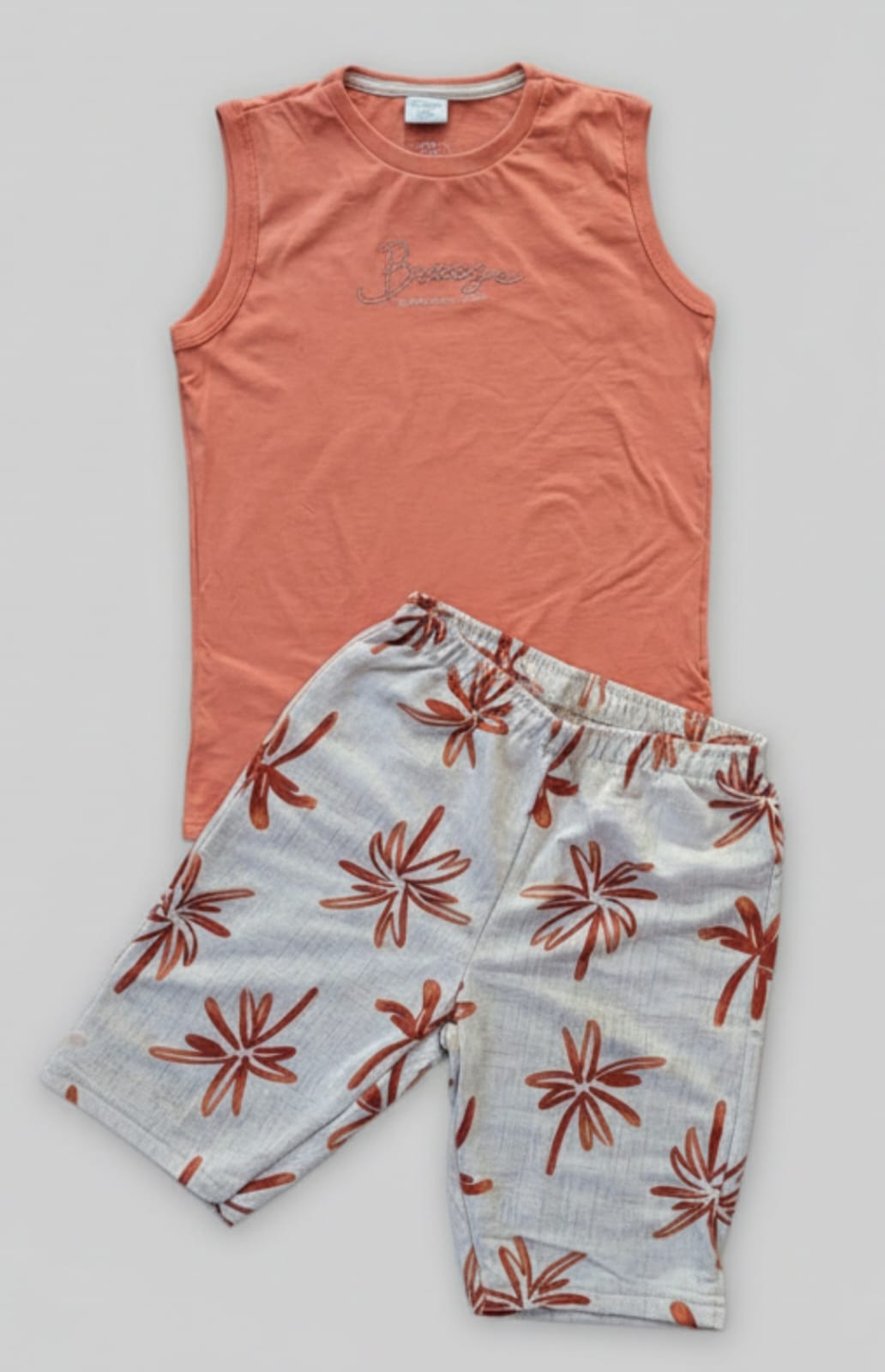 Conjunto Infantil Alakazoo Tropical – Regata e Bermuda Masculina Leve, Confortável e Estilosa