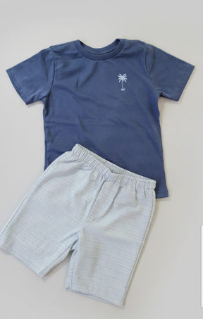 Conjunto Infantil Alakazoo Linho – Blusa e Bermuda Masculina Elegante, Leve e Confortável