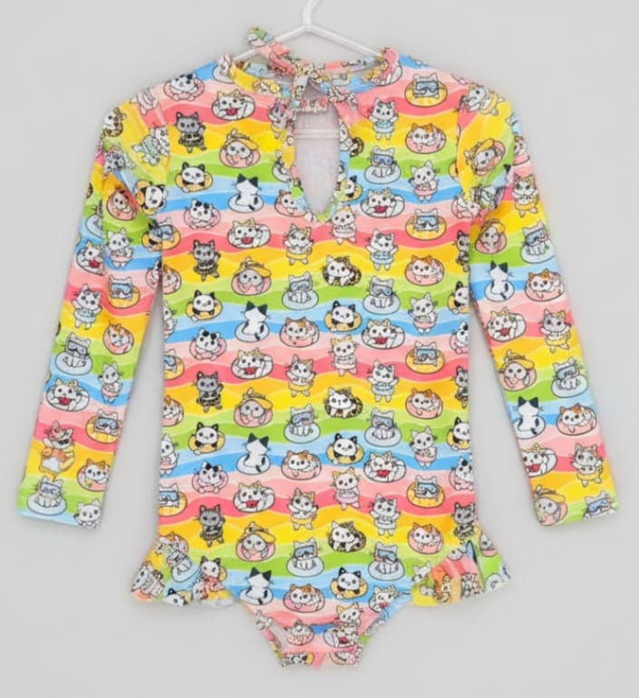 Maiô Manga Longa UV 50 Gatinho