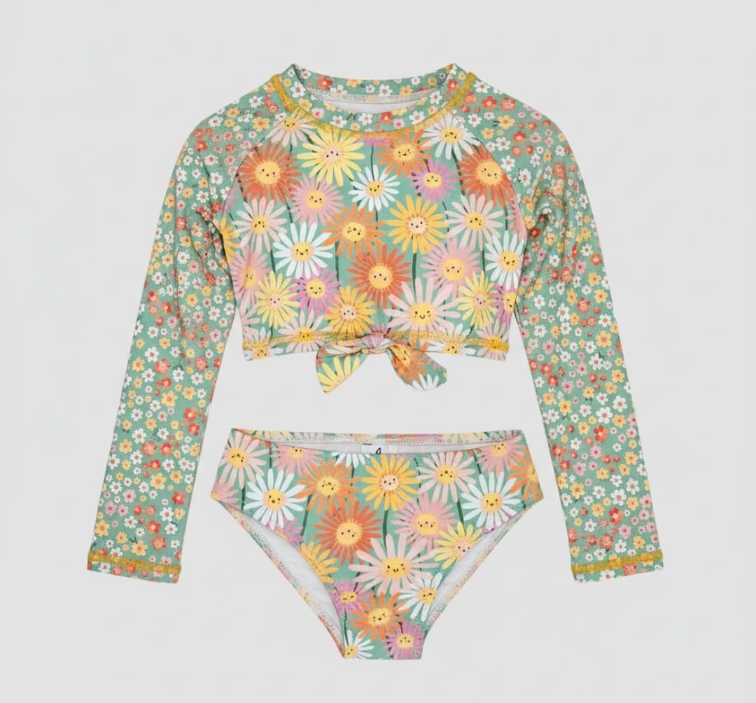 Biquíni Cropped UV 50 Flores