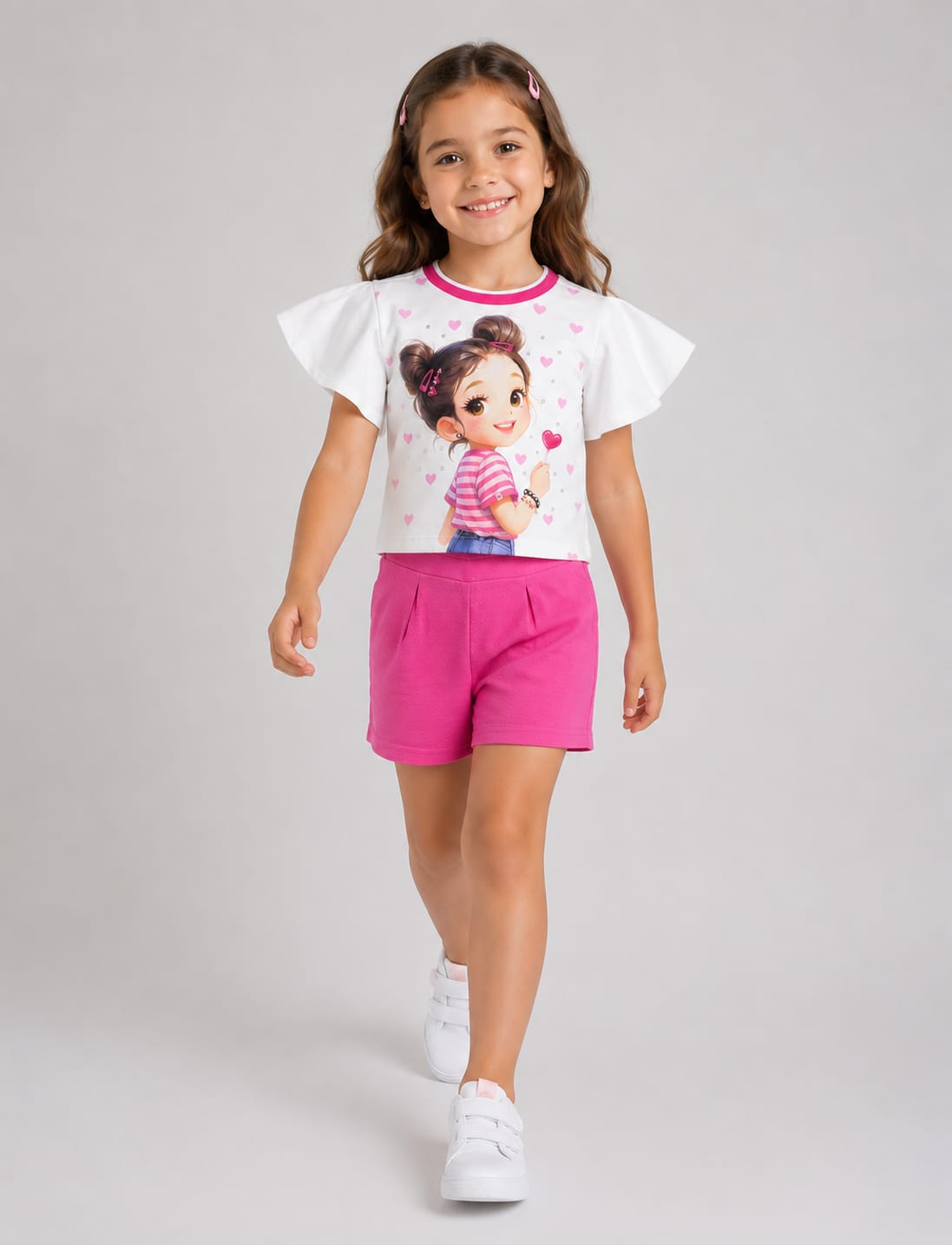 Blusa em Moletinho Soft e Short em Malha Nikko
