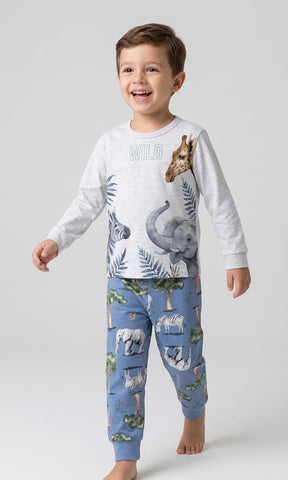 Pijama Infantil Safari – Conforto e Diversão para a Hora de Dormir