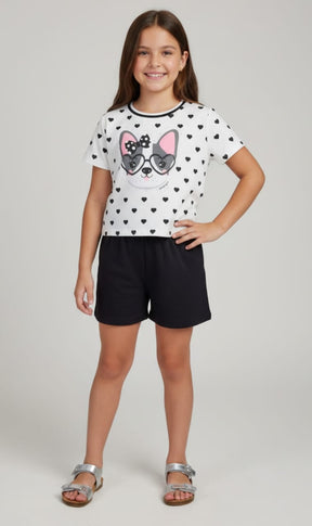 Conjunto Cachorrinho Infantil 100% Algodão – Conforto, Estilo e Brilho para o Dia a Dia