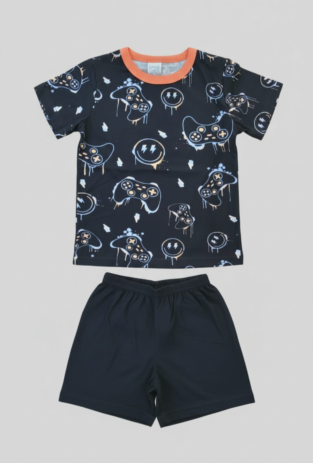 Pijama Infantil Vídeo Game 100% Algodão – Conforto e Diversão Para Noites Tranquilas