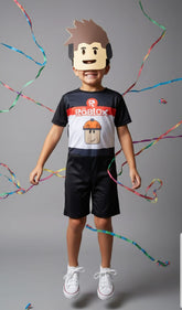 Fantasia Roblox Infantil com Máscara