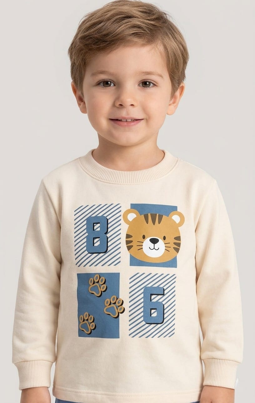 Conjunto Moletom Peluciado Tigre Infantil