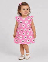 Vestido Infantil Estampado Cerejinha em Malha Nikko