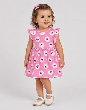 Vestido Infantil Estampado Cerejinha em Malha Nikko