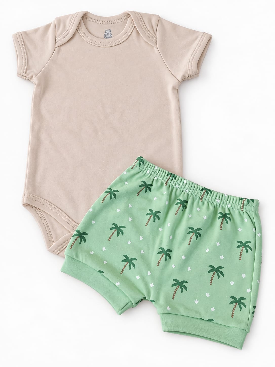 KIT BEBÊ 3 PEÇAS 2 BODIES + SHORT ESTAMPA DINOSSAURO