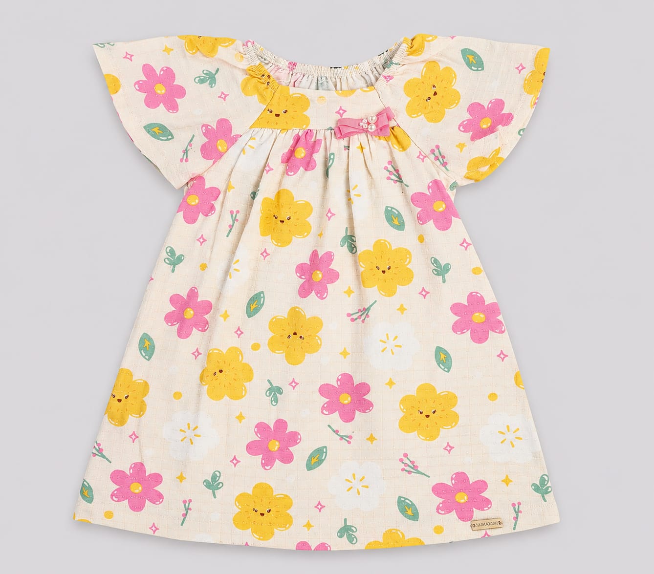 Vestido Infantil Floral em Malha Nikko