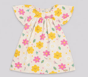 Vestido Infantil Floral em Malha Nikko