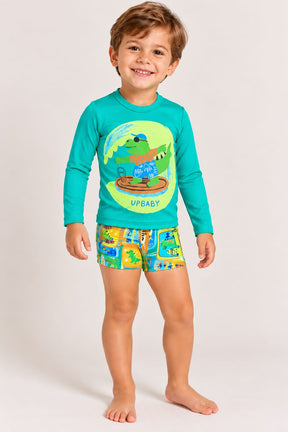 CONJUNTO INFANTIL MENINO UP BABY CAMISETA UV 50+ E SUNGA
