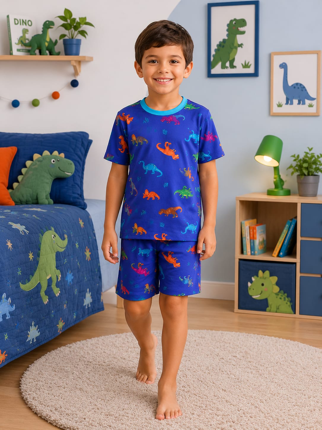 Pijama Infantil Dinossauros em Malha Modelli