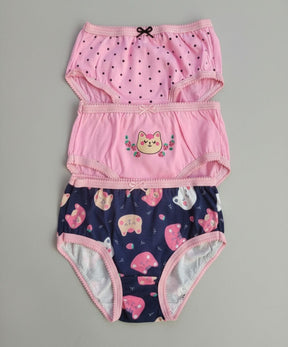 Calcinha Infantil 100% Algodão Colorida – Kit com 3 - Conforto, Maciez e Estampas Lindas para o Dia a Dia