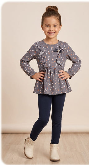Conjunto Blusa Tipo Bata e Legging Flores: Conforto, Estilo e Delicadeza para o Dia a Dia