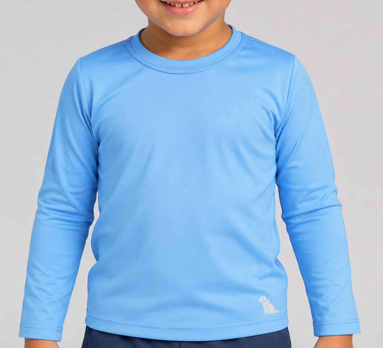 Blusa Infantil de Proteção Solar UV FPS 50+ Azul