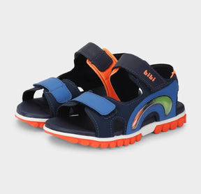 Sandália Infantil Bibi Summer Roller Sport 2.0 Azul com Laranja