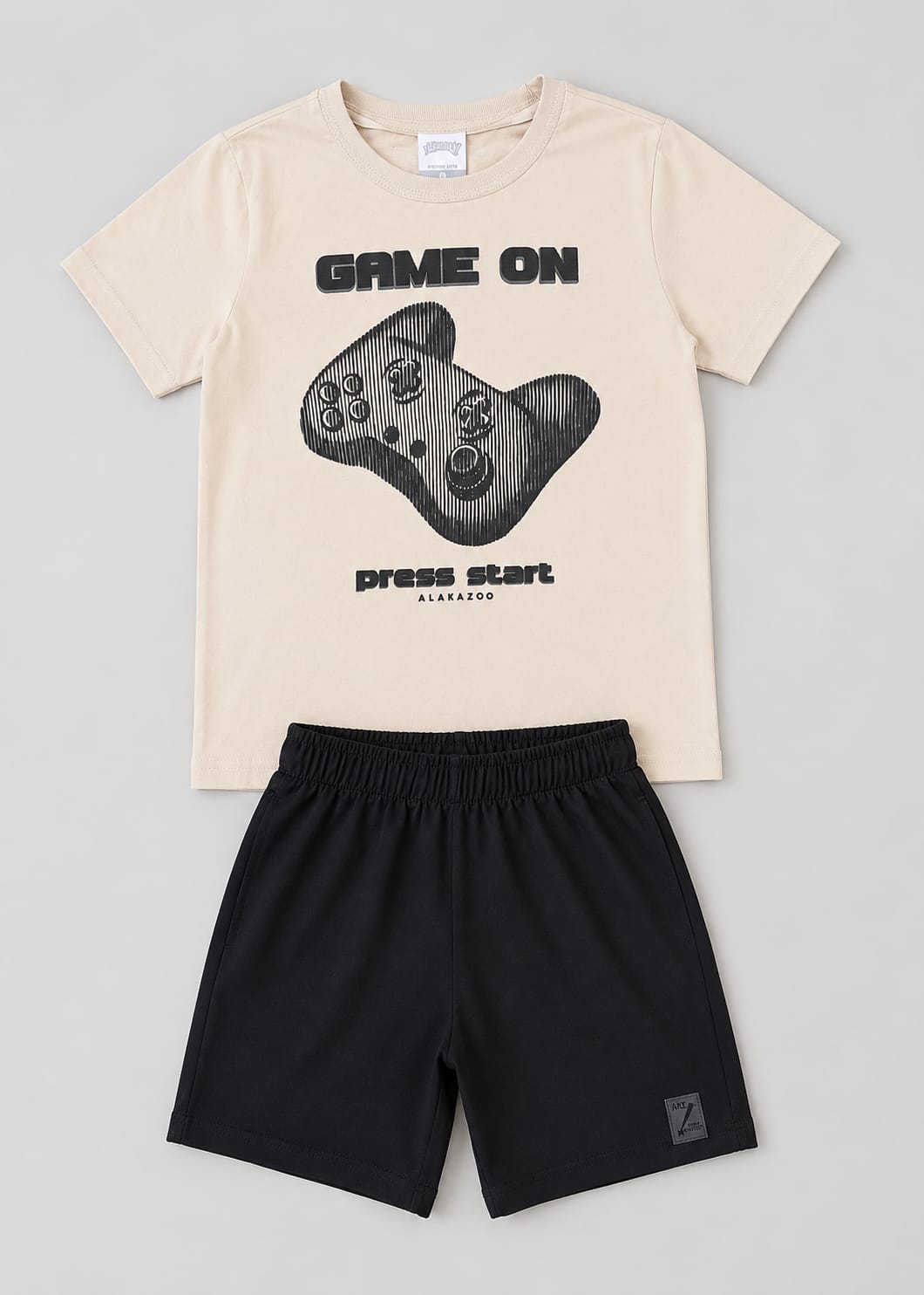 Conjunto Infantil Masculino Game On com Camiseta em Malha Penteada e Short Politel
