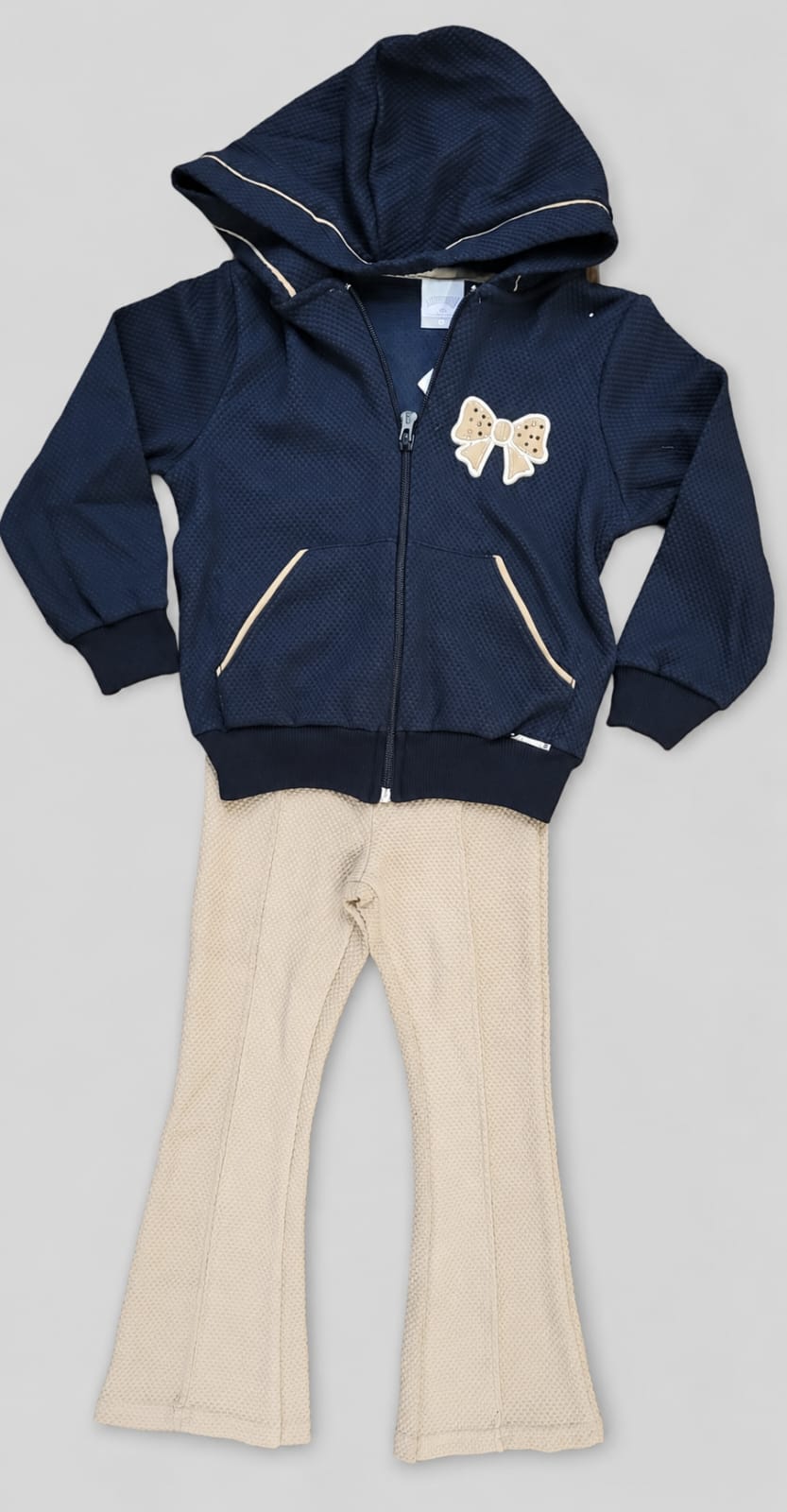 Conjunto Infantil Feminino Soft Tech com Jaqueta e Calça Flare