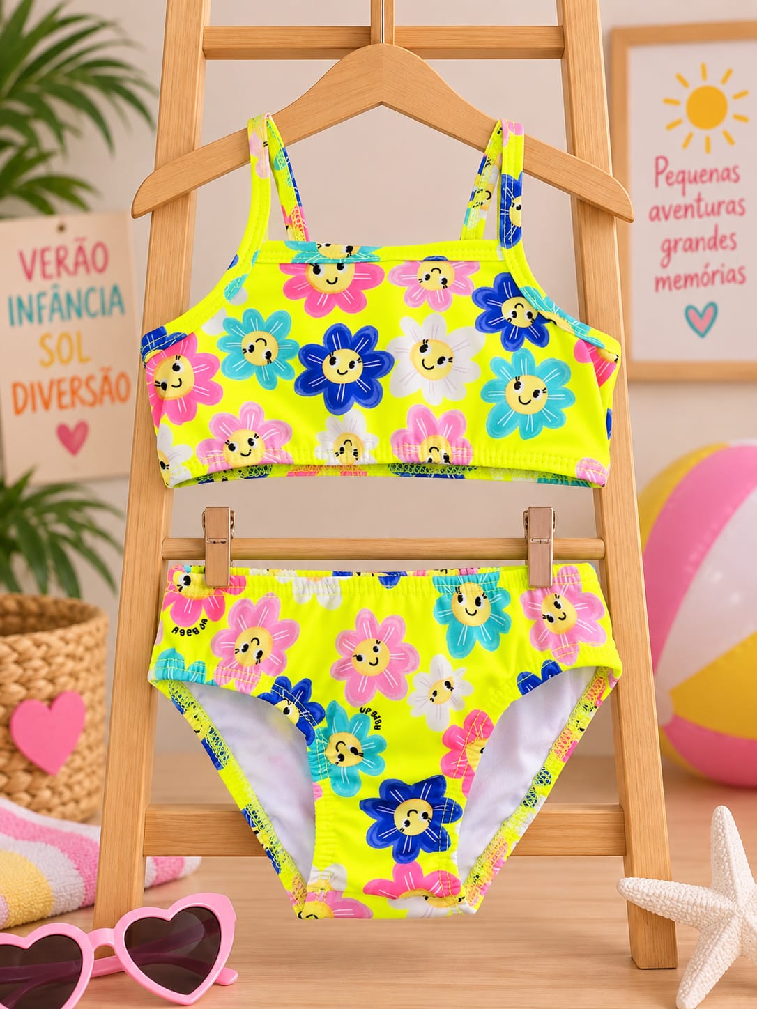 Biquíni Infantil Up Baby com Proteção UV 50 margarida